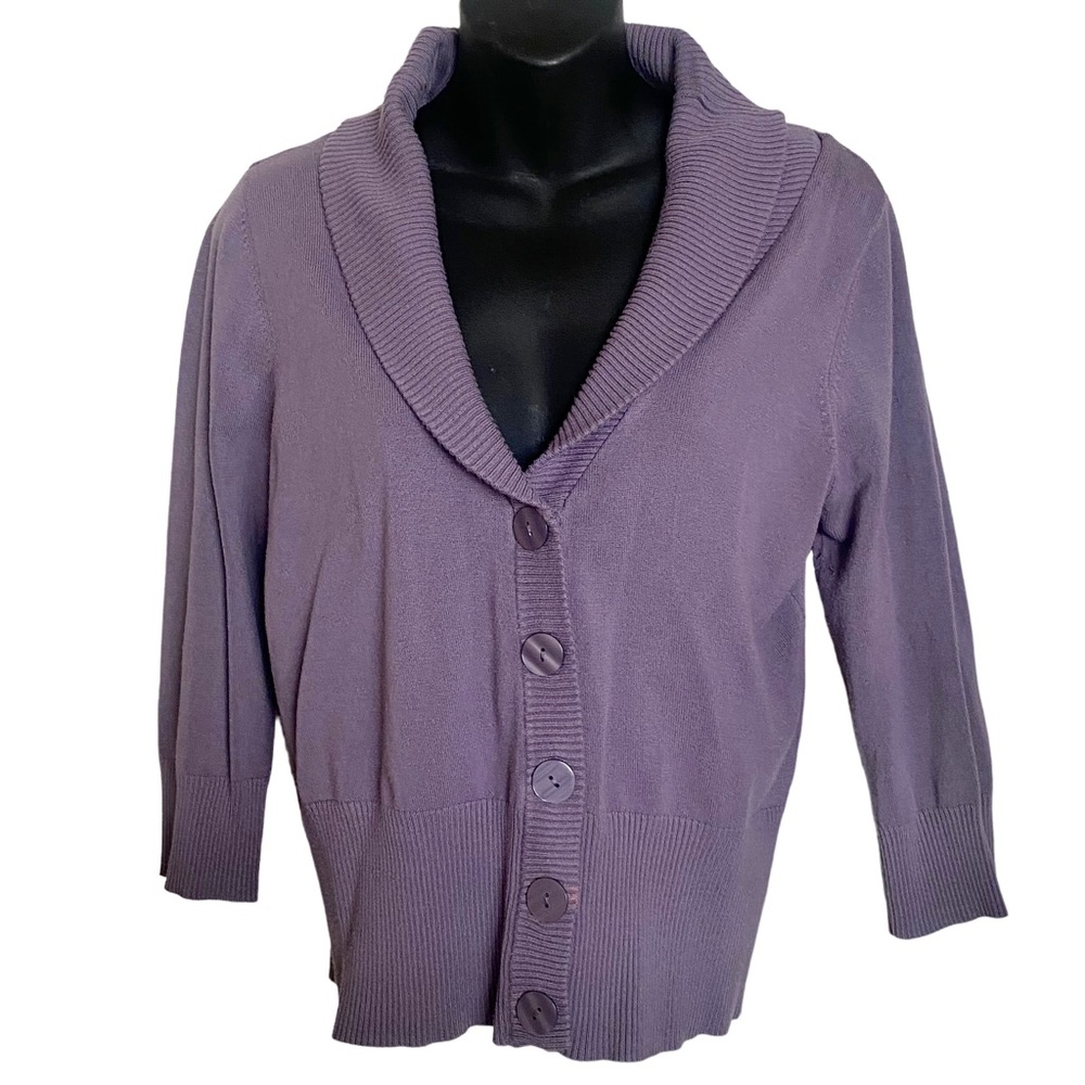 Maurices Purple Button Down Cardigan L
